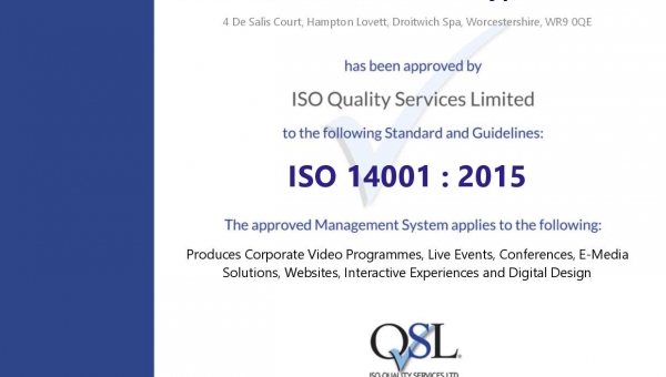 We're ISO 14001 certified!